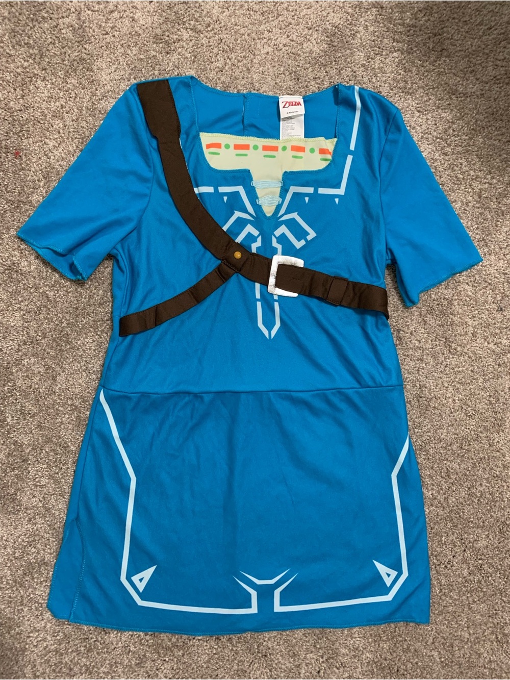 Legend Zelda Breath Wild Disguise Link Child Kids Youth Costume Tunic XL 14/16
